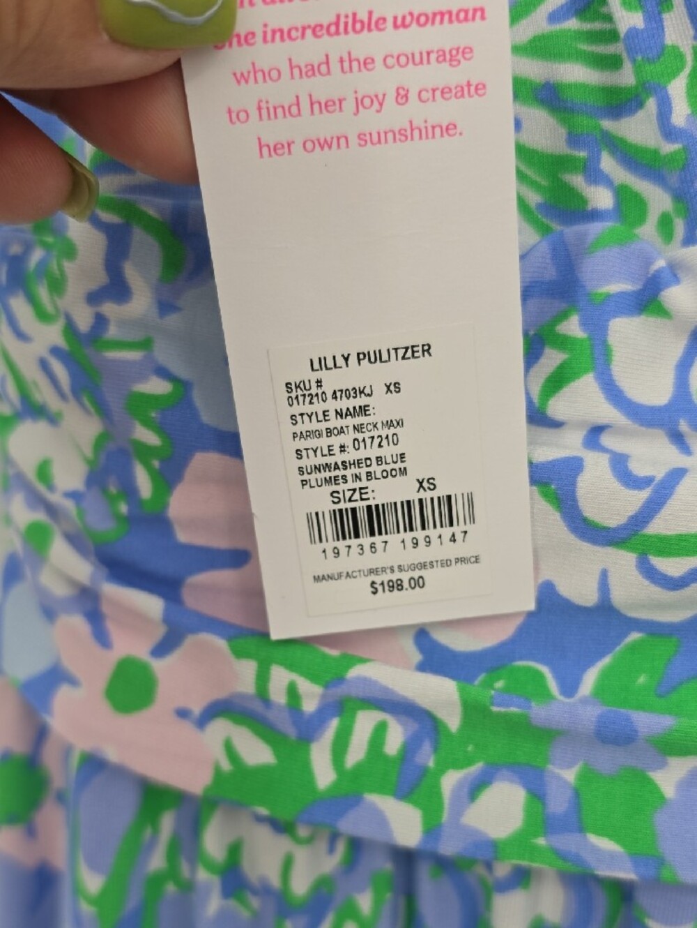 Lilly Pulitzer Pirigi Boat Neck Sunwashed Blue Plumes In Bloom Maxi Dress - Picture 7 of 8